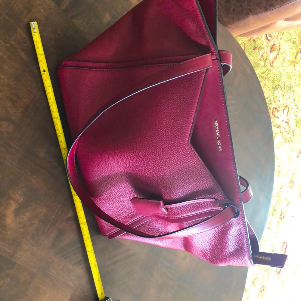 Red MK leather tote